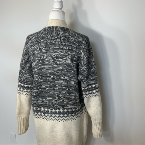 BANANA REPUBLIC fair isle wool oversize cardigan - Picture 5 of 10